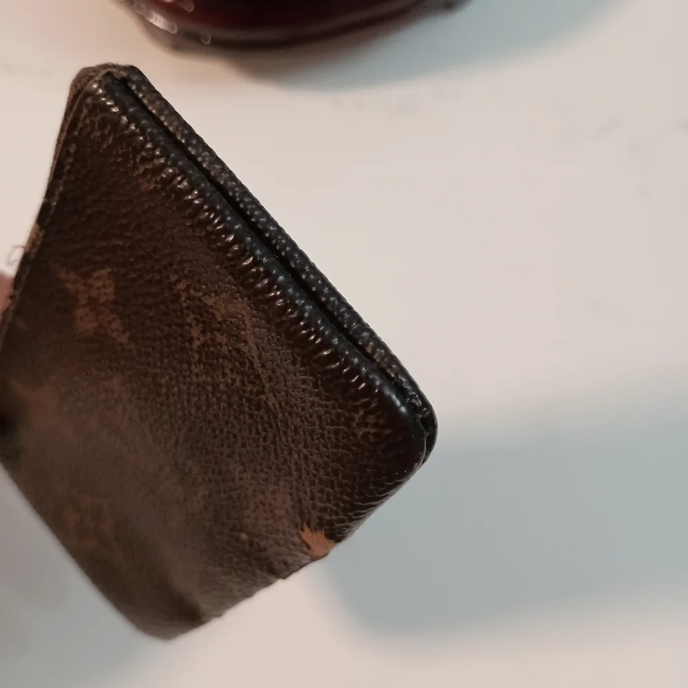 LOUIS VUITTON Monogram Pochette Coin Case Brown